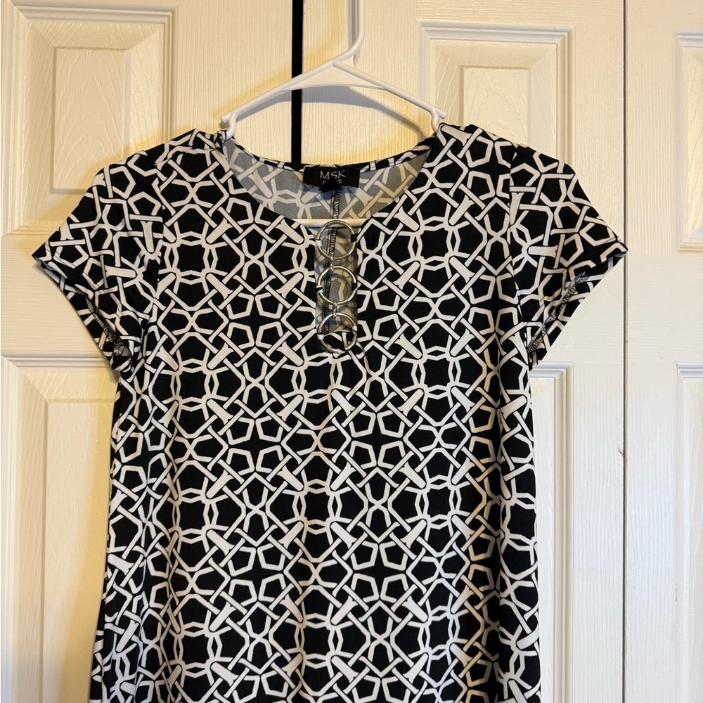 MSK Black and‎ Gray A-line Mini Dress Casual Crew Neck - Picture 4 of 4